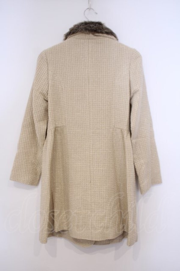 画像2: axes femme / キラキラツイードファー付きコート  生成り O-26-01-31-016-AX-CO-IG-ZT0203E (2)