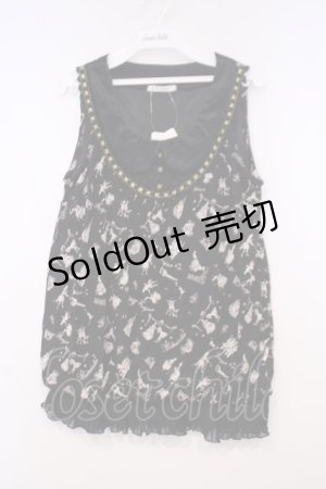 画像: axes femme / メルヘン柄アウターキャミ M クロ O-26-01-31-018-AX-TO-OW-OS