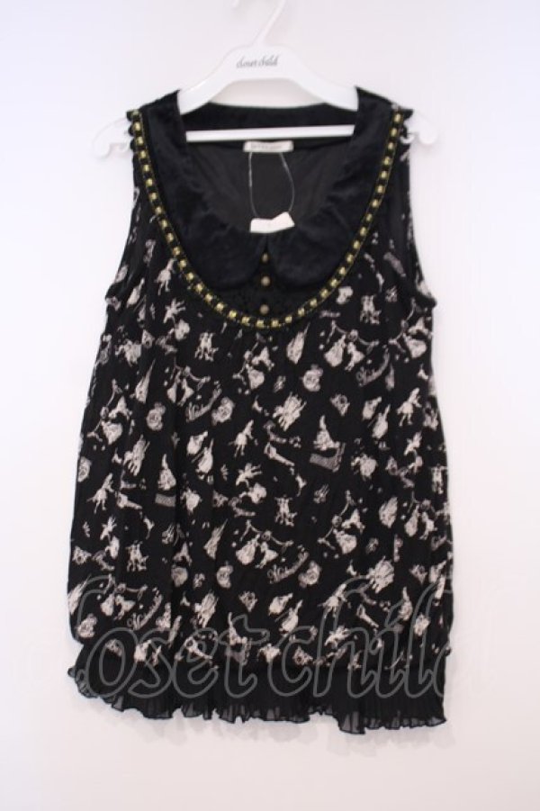 画像1: axes femme / メルヘン柄アウターキャミ M クロ O-26-01-31-018-AX-TO-OW-OS (1)