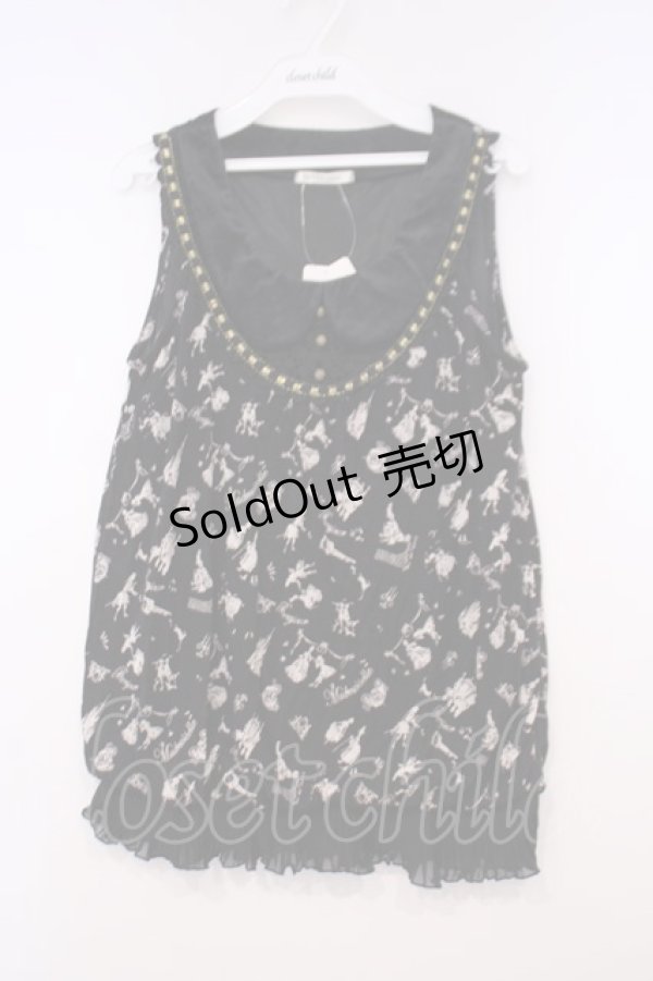 画像1: axes femme / メルヘン柄アウターキャミ M クロ O-26-01-31-018-AX-TO-OW-OS (1)