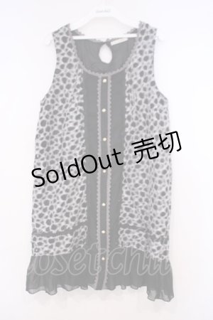 画像: axes femme / ヒョウ柄切替チュニック M グレー O-26-01-31-019-AX-OP-OW-ZT542