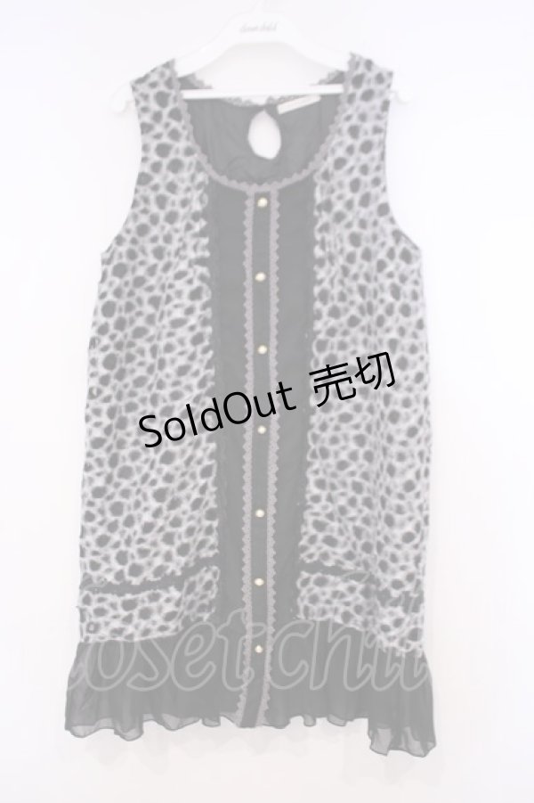 画像1: axes femme / ヒョウ柄切替チュニック M グレー O-26-01-31-019-AX-OP-OW-ZT542 (1)