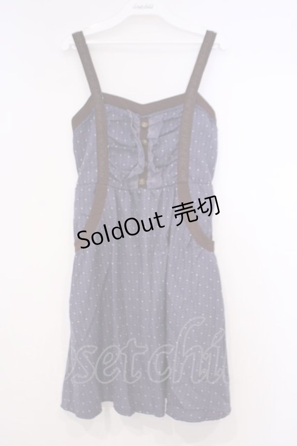 画像1: axes femme / レース配色ドットチュニック M パープル O-26-01-31-020-AX-TO-OW-ZT559 (1)