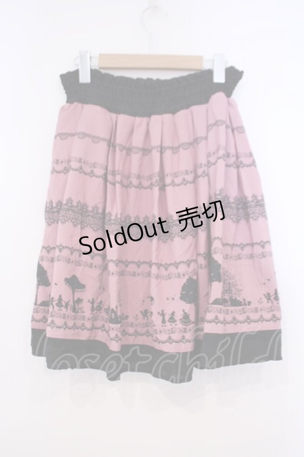 画像2: axes femme / バイカラーメルヘンスカート M ピンク×クロ O-26-01-31-021-AX-SK-OW-OS (2)