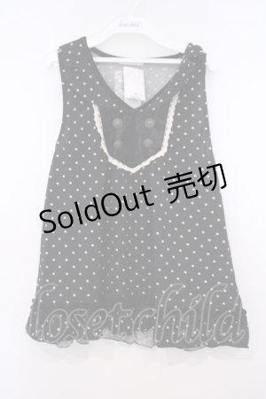 画像: axes femme / ドット柄衿付アウターキャミ M クロ O-26-01-31-022-AX-TO-OW-OS