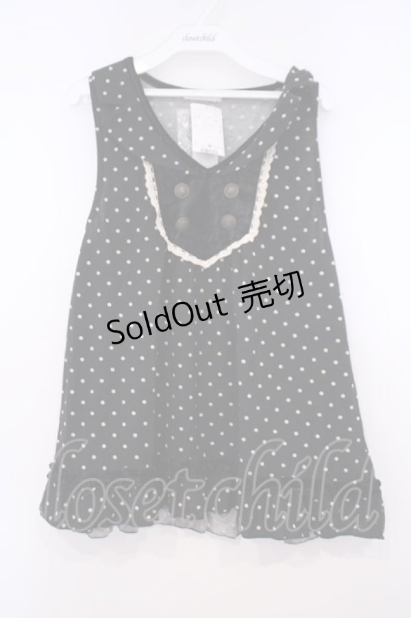 画像1: axes femme / ドット柄衿付アウターキャミ M クロ O-26-01-31-022-AX-TO-OW-OS (1)