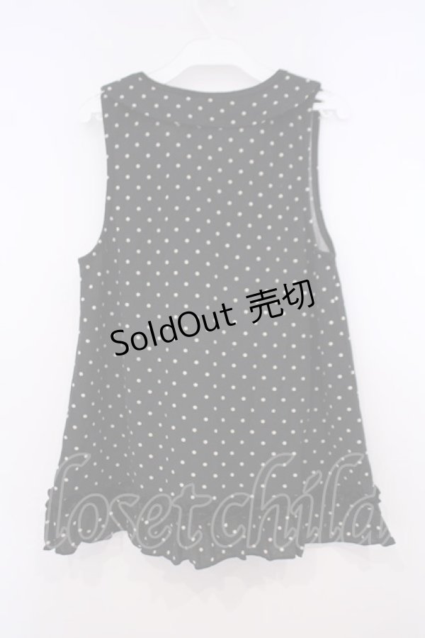 画像2: axes femme / ドット柄衿付アウターキャミ M クロ O-26-01-31-022-AX-TO-OW-OS (2)