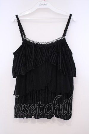 画像: axes femme / ベロア使いティアードキャミ M クロ O-26-01-31-023-AX-TO-OW-OS