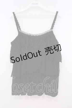 画像: axes femme / ベロア使いティアードキャミ M クロ O-26-01-31-023-AX-TO-OW-OS