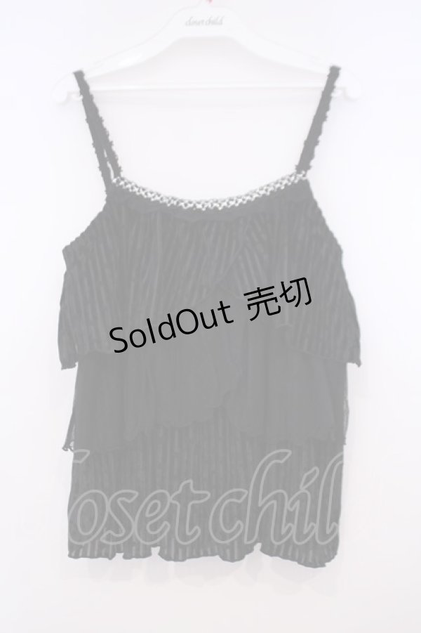 画像1: axes femme / ベロア使いティアードキャミ M クロ O-26-01-31-023-AX-TO-OW-OS (1)