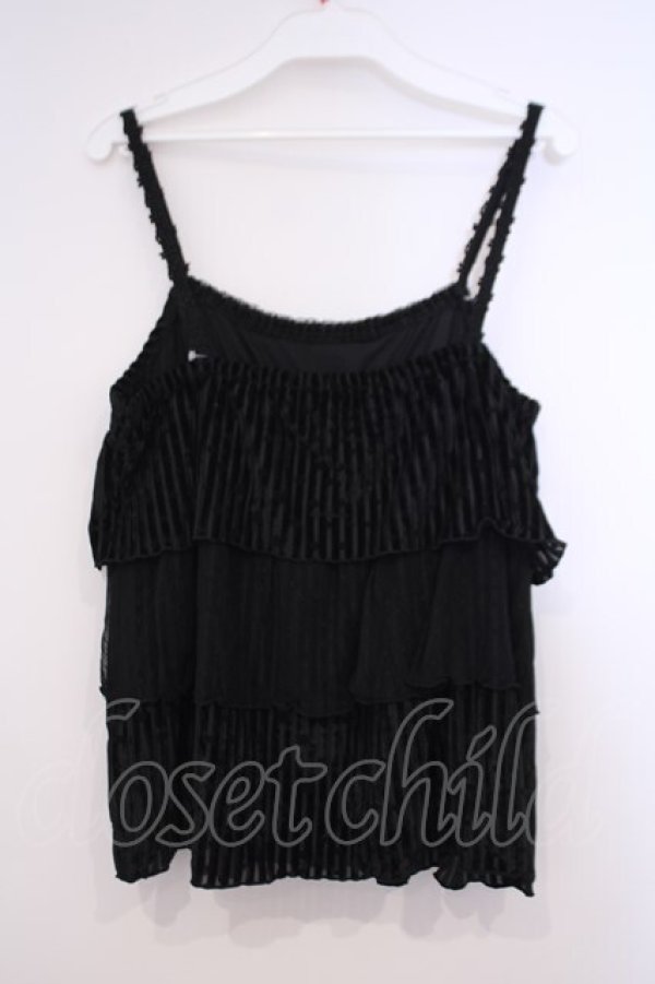 画像2: axes femme / ベロア使いティアードキャミ M クロ O-26-01-31-023-AX-TO-OW-OS (2)