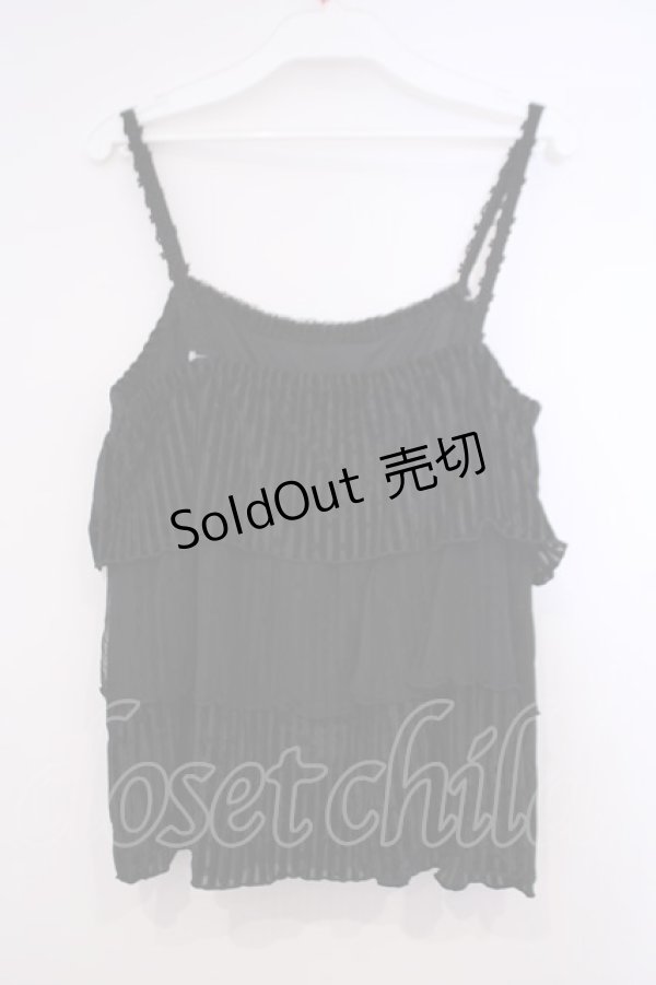 画像2: axes femme / ベロア使いティアードキャミ M クロ O-26-01-31-023-AX-TO-OW-OS (2)