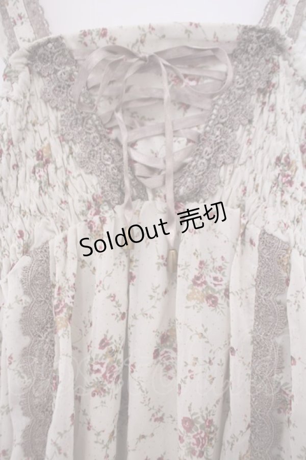 画像2: axes femme / 花柄バルーンキャミチュニ M キナリ O-26-01-31-026-AX-TO-OW-OS (2)