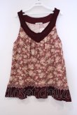 画像1: axes femme / ニット使い花柄アウターキャミ M ワイン O-26-01-31-027-AX-TO-OW-OS (1)
