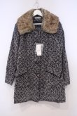 画像1: axes femme / フロッキーコート  グレー×クロ O-26-01-31-029-AX-CO-IG-ZT0203E (1)