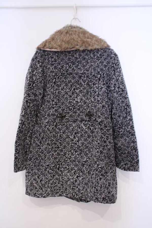 画像2: axes femme / フロッキーコート  グレー×クロ O-26-01-31-029-AX-CO-IG-ZT0203E (2)