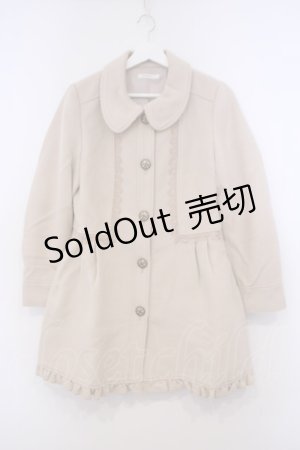 画像: axes femme / レース配色丸襟コート  ベージュ O-26-01-31-030-AX-CO-IG-ZTC035