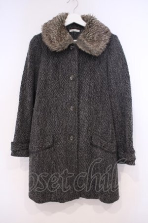 画像: axes femme / ファーカラー起毛コート M グレー O-26-01-31-034-AX-CO-IG-ZT0203E