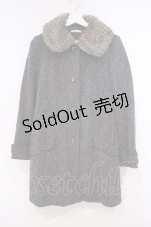 画像: axes femme / ファーカラー起毛コート M グレー O-26-01-31-034-AX-CO-IG-ZTC035