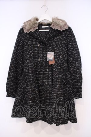 画像: axes femme / キラキラツイードコート  クロ O-26-01-31-037-AX-CO-IG-ZT0203E