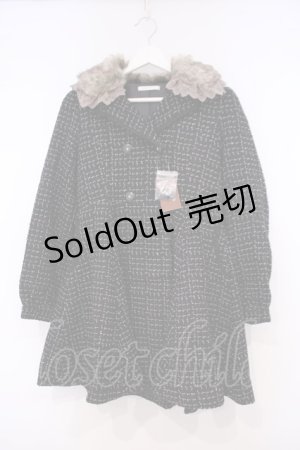 画像: axes femme / キラキラツイードコート  クロ O-26-01-31-037-AX-CO-IG-ZTC034