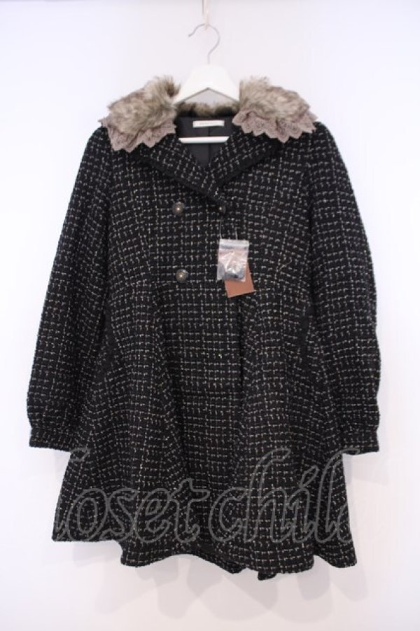 画像1: axes femme / キラキラツイードコート  クロ O-26-01-31-037-AX-CO-IG-ZT0203E (1)
