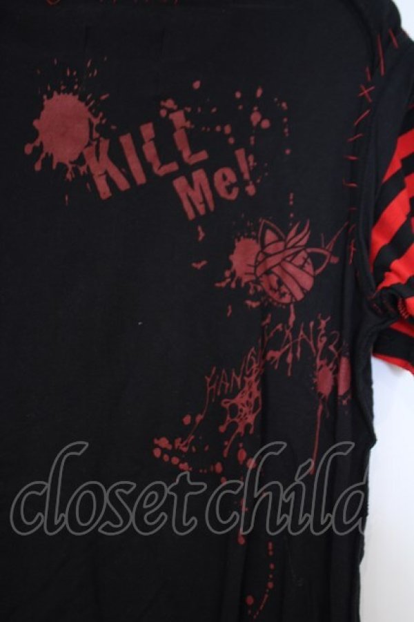 画像5: HANGRY&ANGRY / ツギハギダメージTシャツ  ブラック×レッド O-26-01-31-002-HN-TO-OW-OS (5)