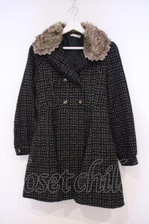 画像: axes femme / キラキラツイードコート M クロ O-26-01-31-038-AX-CO-IG-ZT0203E