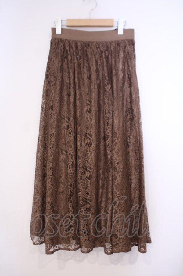 画像1: axes femme / レースフレアスカート F モカ O-26-01-31-041-AX-SK-IG-OS (1)