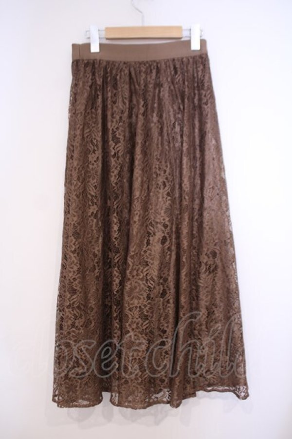 画像2: axes femme / レースフレアスカート F モカ O-26-01-31-041-AX-SK-IG-OS (2)