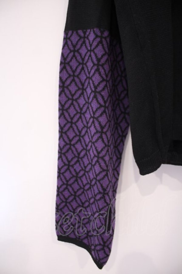 画像2: AXES-X / 七宝文様タートルニット M クロ×パープル O-26-02-03-023-LO-TO-OW-OS (2)