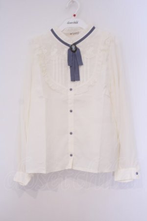 画像: axes femme / フロントレースハイネックブラウス M キナリ O-26-02-03-028-AX-BL-OW-OS