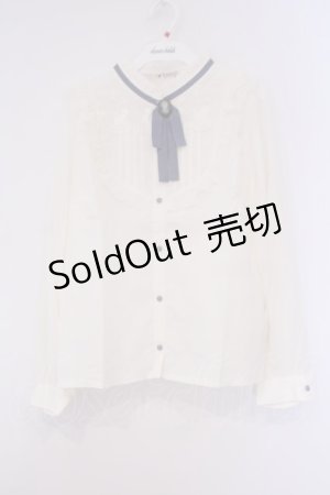 画像: axes femme / フロントレースハイネックブラウス M キナリ O-26-02-03-028-AX-BL-OW-OS