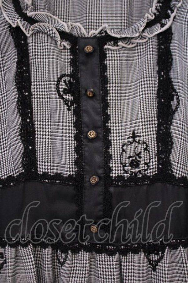 画像2: axes femme / フロッキーグレンチェックワンピース M クロ O-26-02-03-031-AX-OP-OW-OS (2)