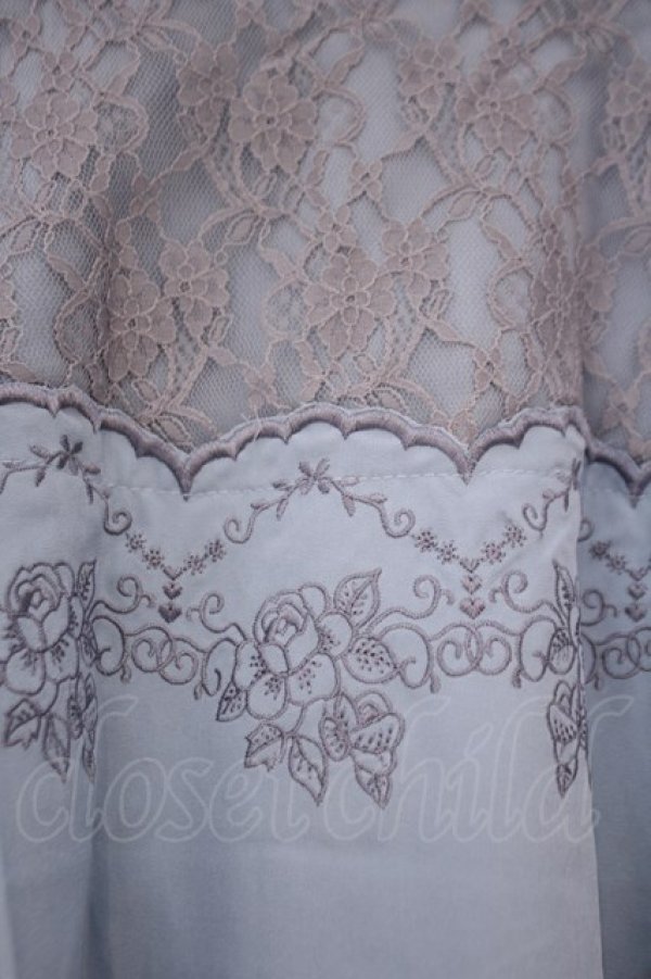 画像2: axes femme POETIQUE / レーススカラップ切り替えスカート M サックス O-26-02-03-034-AX-SK-OW-OS (2)