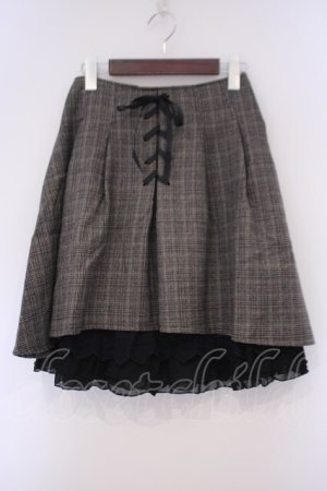 画像: axes femme POETIQUE / フロントレースアップフレアスカート M クロ系 O-26-02-03-037-AX-SK-OW-OS