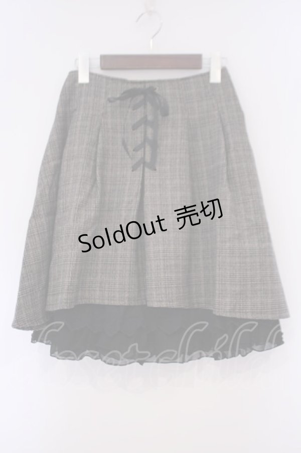 画像1: axes femme POETIQUE / フロントレースアップフレアスカート M クロ系 O-26-02-03-037-AX-SK-OW-ZT607 (1)