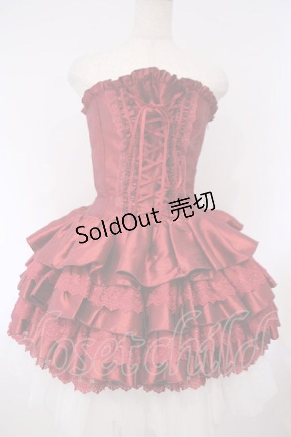 画像1: ATELIER PIERROT / ミニコルセットワンピース  ワイン O-26-02-03-004-EL-OP-OW-OS (1)