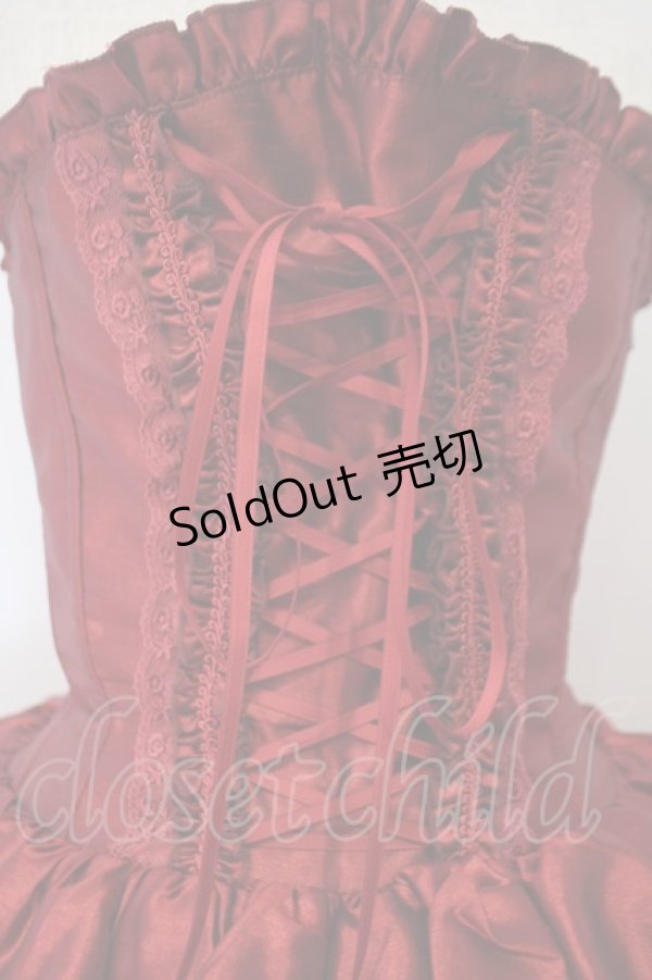 画像2: ATELIER PIERROT / ミニコルセットワンピース  ワイン O-26-02-03-004-EL-OP-OW-OS (2)