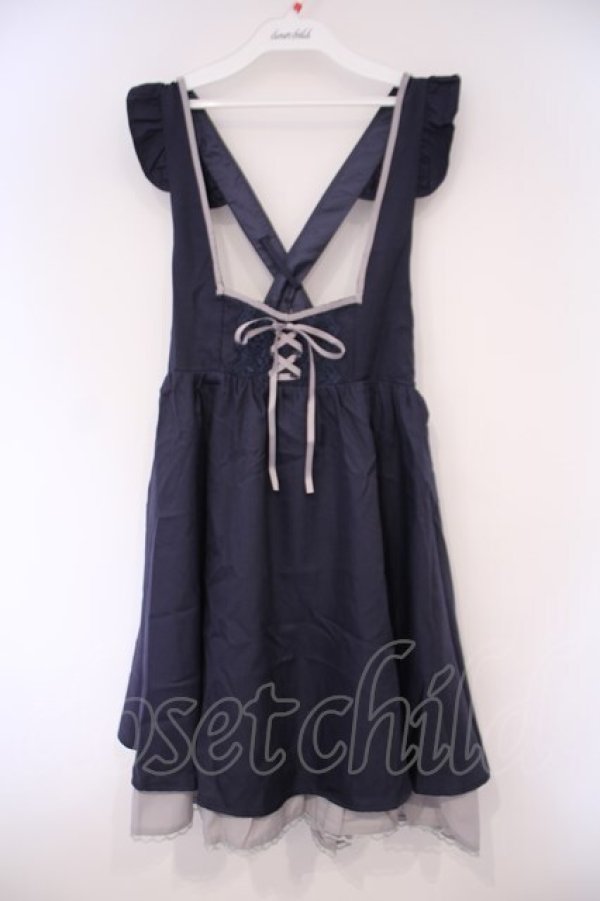 画像1: axes femme POETIQUE / バックデザインサス付きスカート M ネイビー O-26-02-03-043-AX-OP-OW-OS (1)