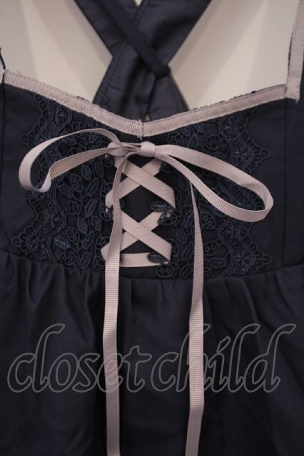 画像2: axes femme POETIQUE / バックデザインサス付きスカート M ネイビー O-26-02-03-043-AX-OP-OW-OS (2)