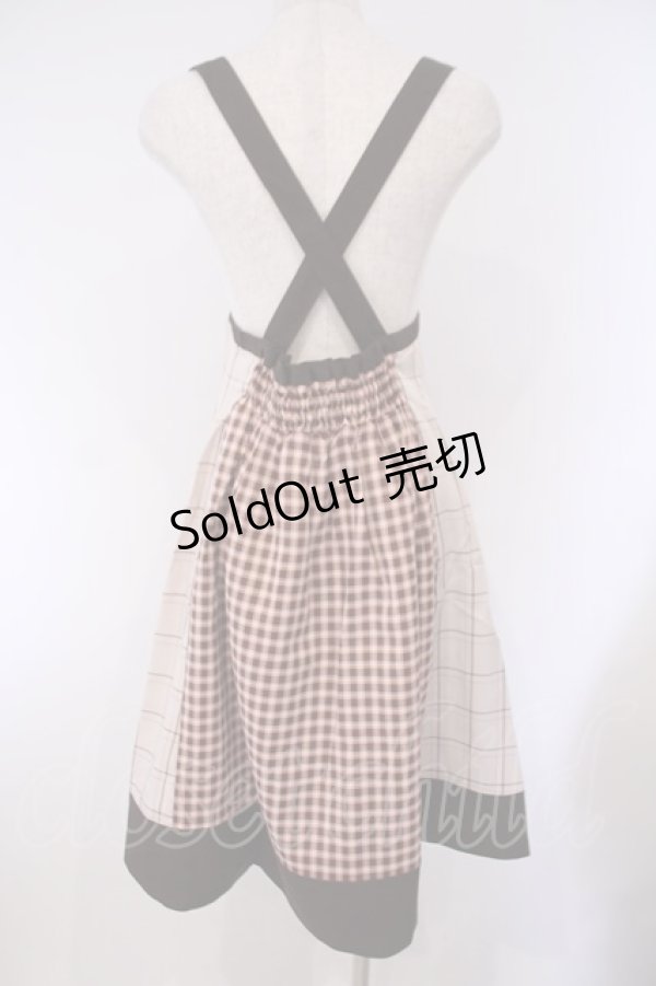 画像2: axes femme POETIQUE / チェックバイカラースカート M ブラウン O-26-02-03-044-AX-SK-OW-OS (2)