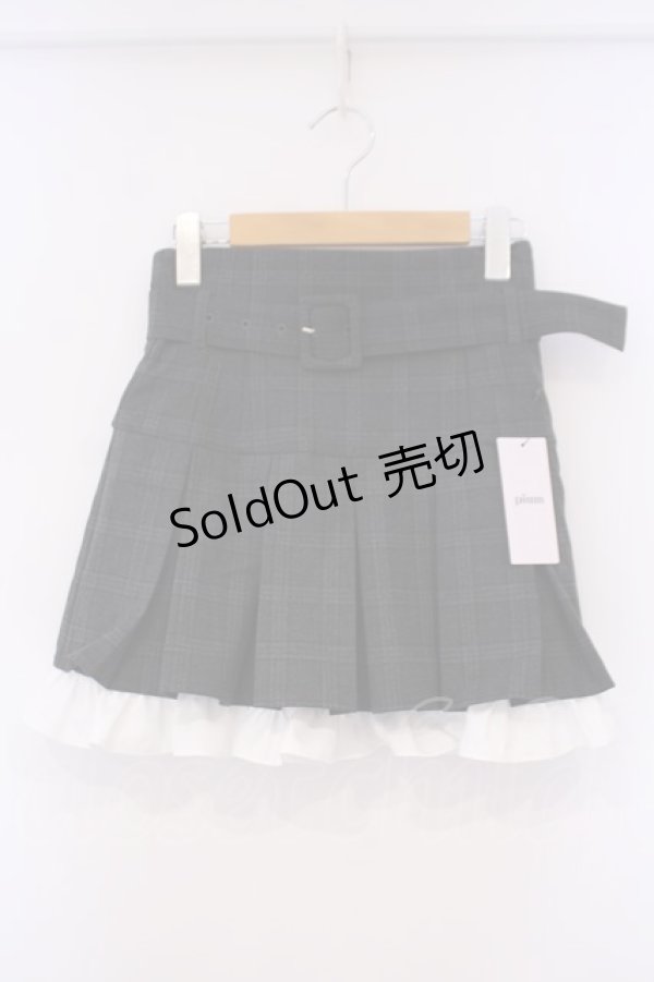 画像1: pium / ハイウエストフリルプリーツミニスカート F ブラックチェック O-26-02-03-046-0-SK-OW-OS (1)
