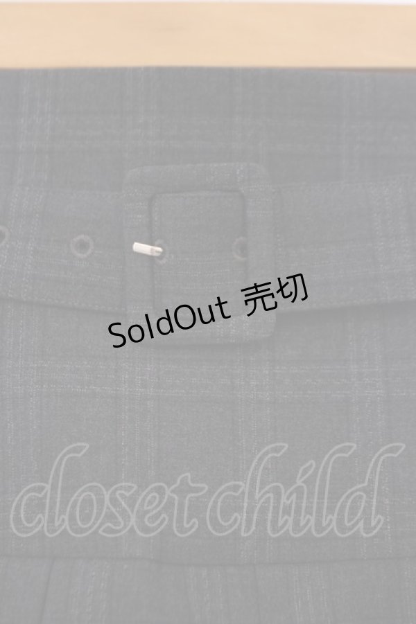 画像2: pium / ハイウエストフリルプリーツミニスカート F ブラックチェック O-26-02-03-046-0-SK-OW-OS (2)