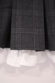 画像3: pium / ハイウエストフリルプリーツミニスカート F ブラックチェック O-26-02-03-046-0-SK-OW-OS (3)