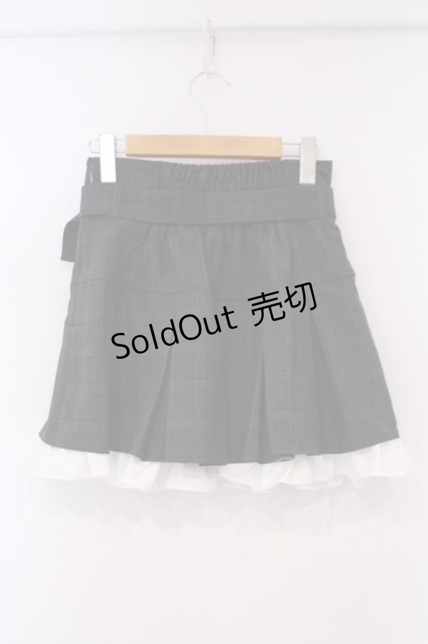 画像4: pium / ハイウエストフリルプリーツミニスカート F ブラックチェック O-26-02-03-046-0-SK-OW-OS (4)