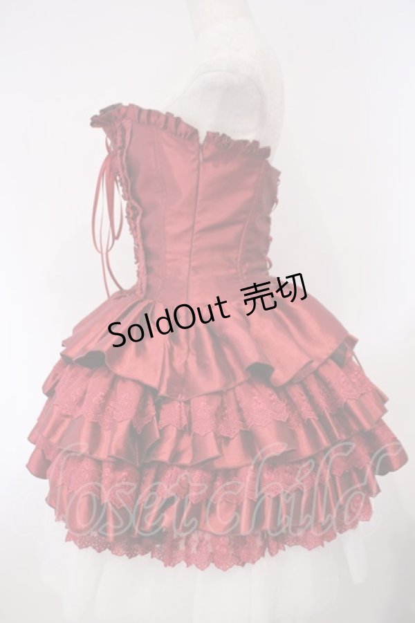 画像4: ATELIER PIERROT / ミニコルセットワンピース  ワイン O-26-02-03-004-EL-OP-OW-OS (4)