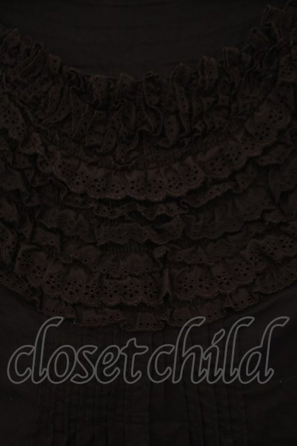 画像2: Jane Marple Dans Le Salon / コットンレーストリミングノースリーブブラウス M クロ O-26-02-03-049-JM-BL-OW-OS (2)