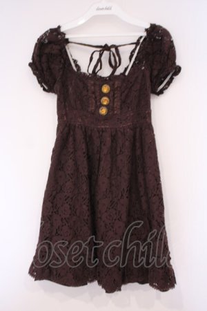 画像: LIZ LISA / 総レースワンピース M ブラウン O-26-02-03-050-LO-OP-YM-OS