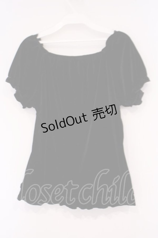 画像3: axes femme / ベロアビスチェ半袖プルオーバー M クロ O-26-02-03-055-AX-TO-IG-OS (3)